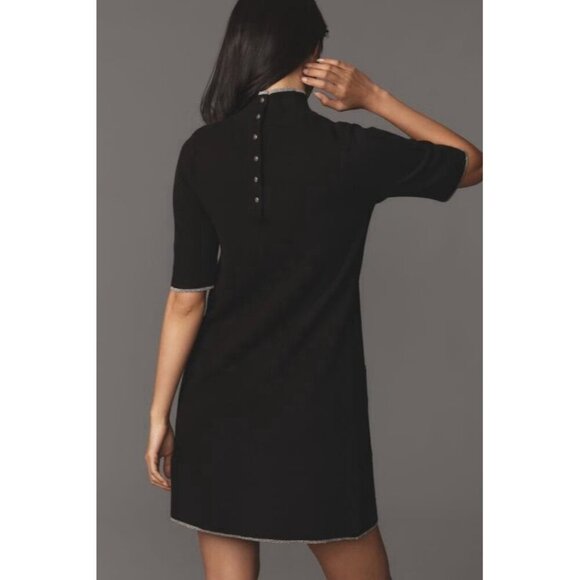 Size MP - Anthropologie The Annalise Mock-Neck Mini Sweater Dress by Maeve - Picture 2 of 16